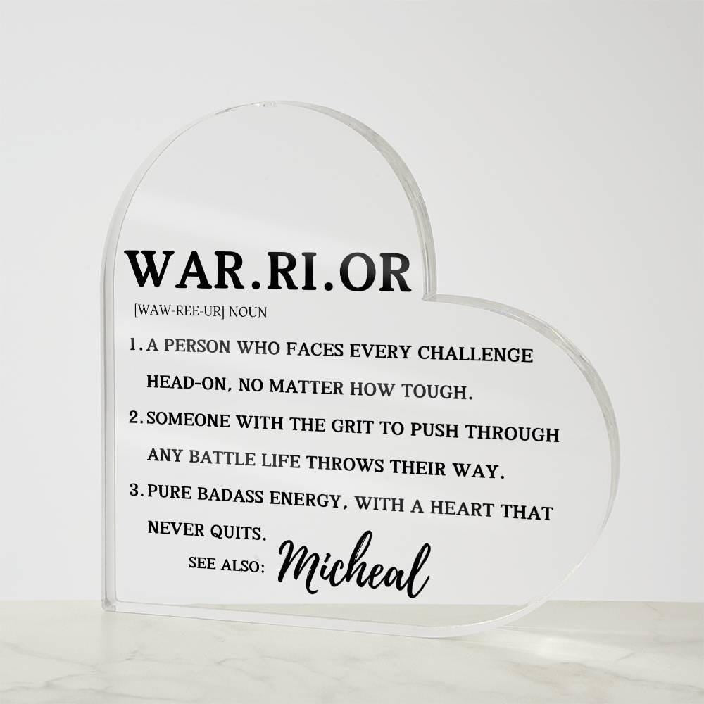 Personalized Warrior Definition Plaque – Cancer Recovery Gifts – view 10