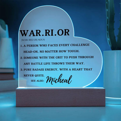Personalized Warrior Definition Plaque – Cancer Recovery Gifts – view 2