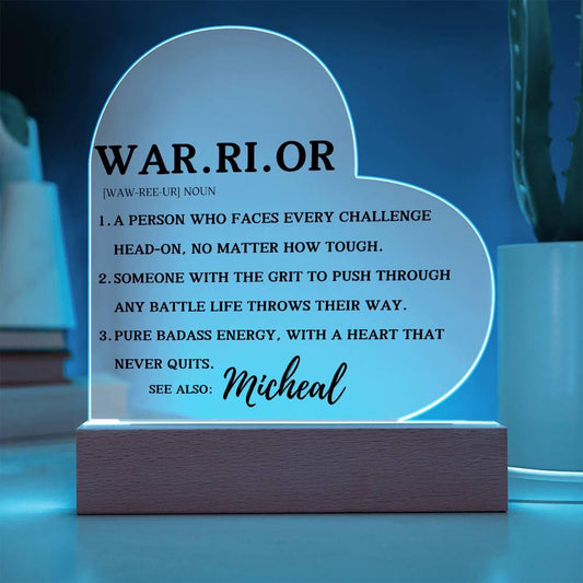 Personalized Warrior Definition Plaque – Cancer Recovery Gifts – view 2