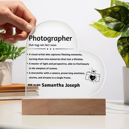 Photographer definition personalized Heart Acrylic Plaque – view 8