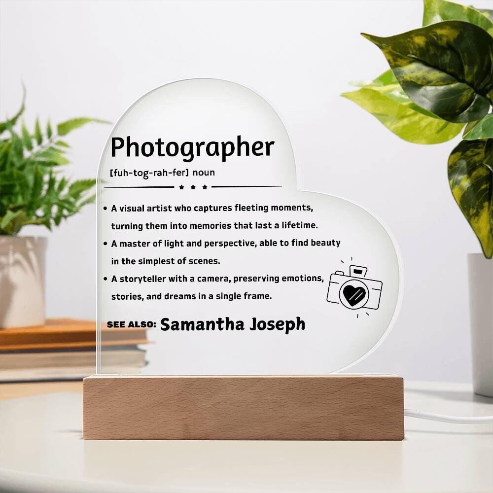 Photographer definition personalized Heart Acrylic Plaque