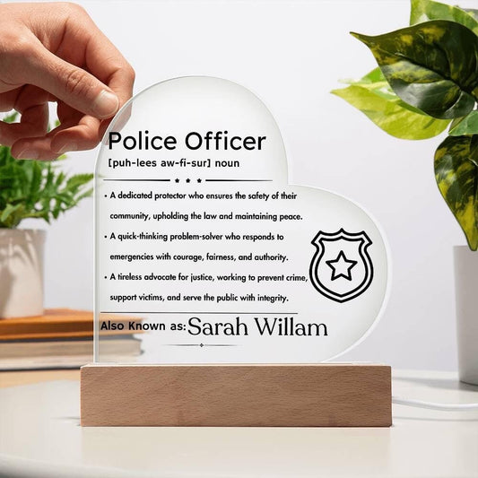 Personalized Police Officer Definition LED plaque – Police Mom