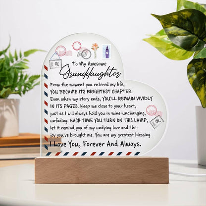 Granddaughter Personalized Heart Acrylic Plaque – Christmas Gift