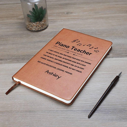 Piano Teacher Personalized Leather Journal – Pianist Gift – view 9