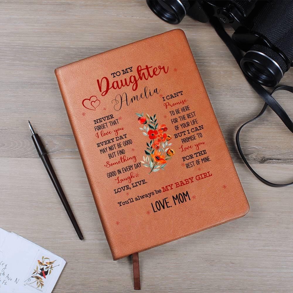 To My Daughter Personalized Leather Journal – Gift from Dad – view 5