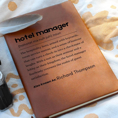 Hotel Manager Personalized Definition Journal – Gift for Hotel Manager – view 2