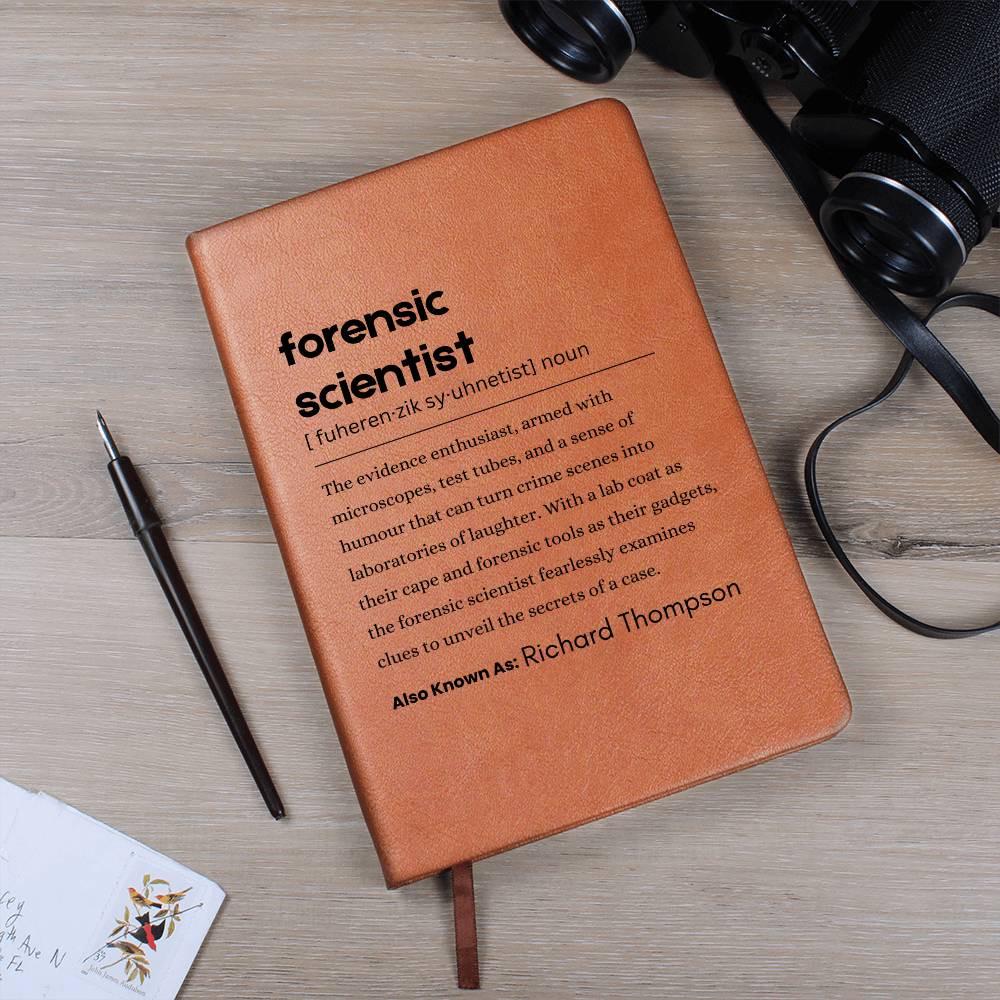 Personalized Forensic Scientist Vegan Leather Journal: Criminologist – view 7