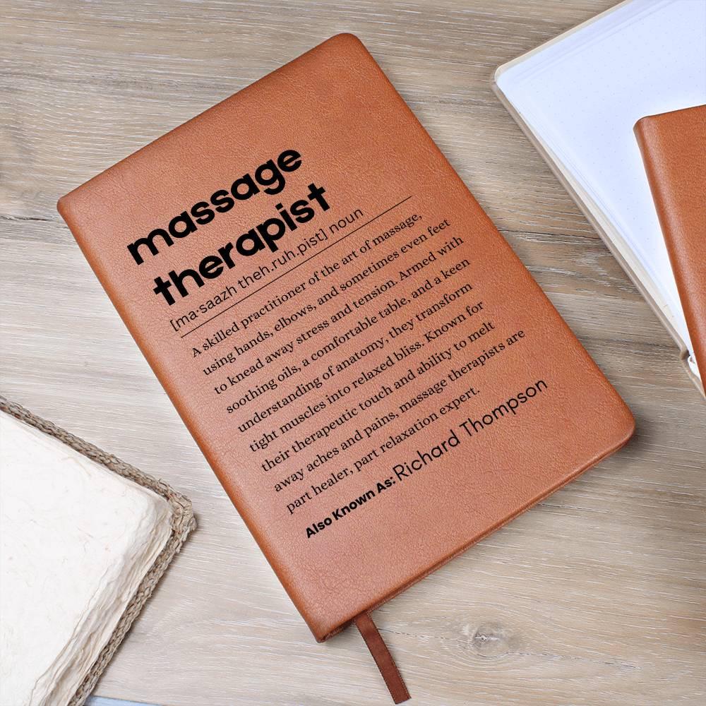 Massage Therapist Personalized Definition Leather Journal – view 9