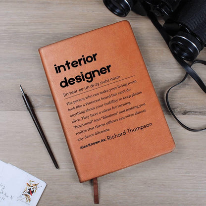 Interior Designer Personalized Definition Leather Journal – view 2