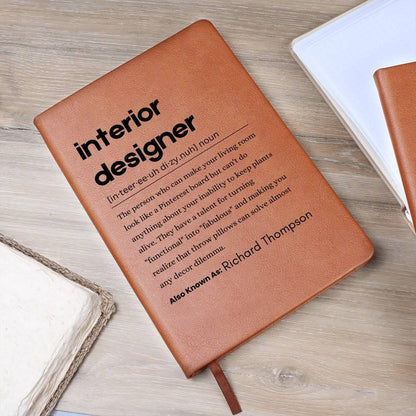 Interior Designer Personalized Definition Leather Journal – view 8