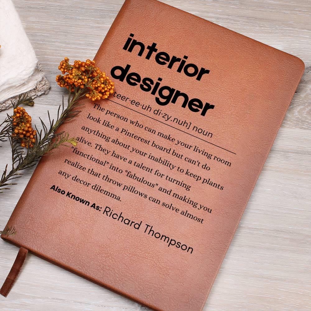 Interior Designer Personalized Definition Leather Journal – view 7