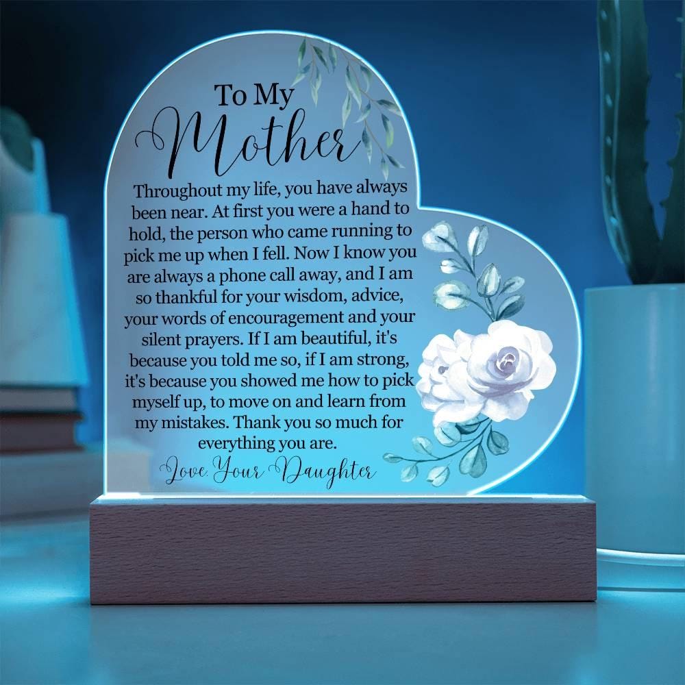 Custom To My Mother Heart Acrylic Plaque – Gift for Mom – view 2