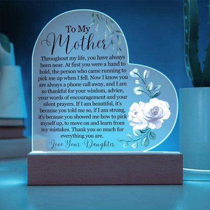 Custom To My Mother Heart Acrylic Plaque – Gift for Mom – view 2