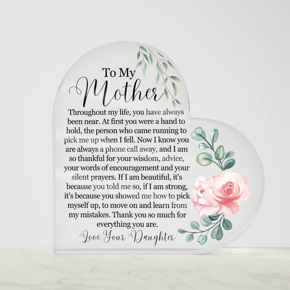 Custom To My Mother Heart Acrylic Plaque – Gift for Mom – view 10
