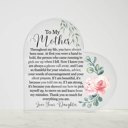 Custom To My Mother Heart Acrylic Plaque – Gift for Mom – view 10