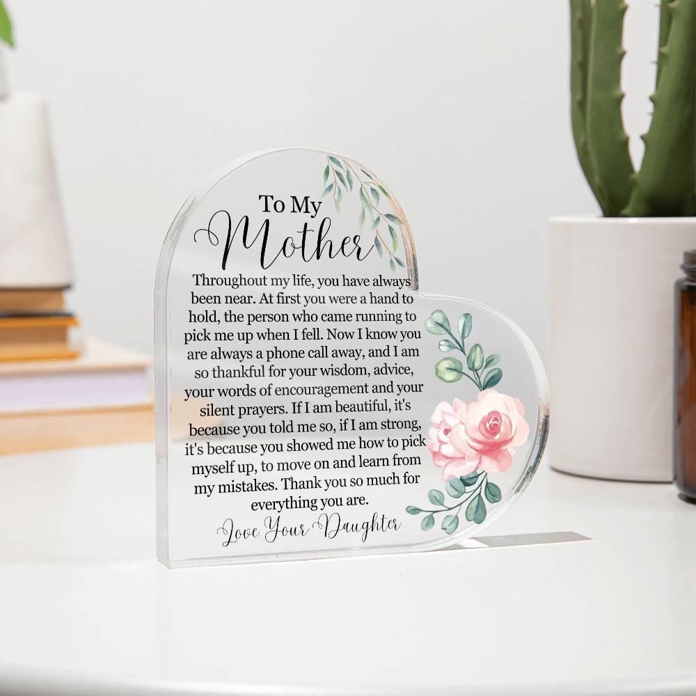 Custom To My Mother Heart Acrylic Plaque – Gift for Mom – view 9
