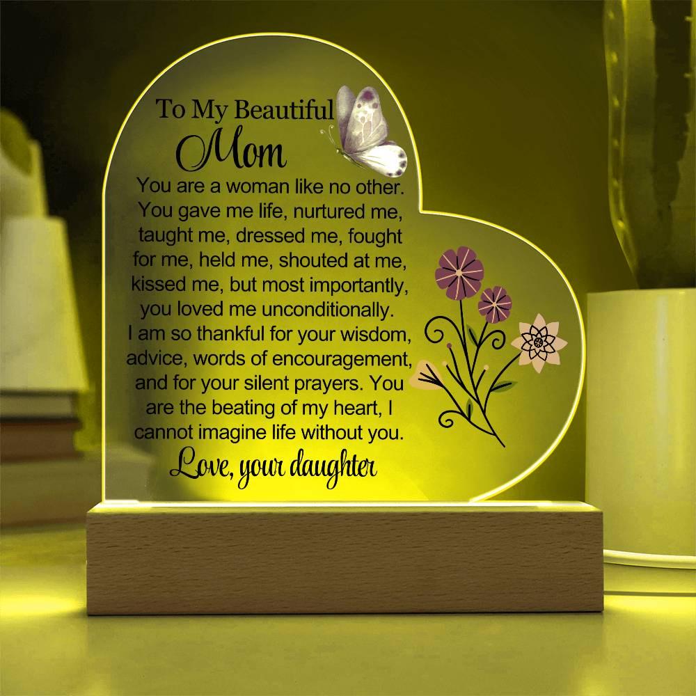 Personalized Mom Heart Acrylic Plaque – Gift for Mom – view 8