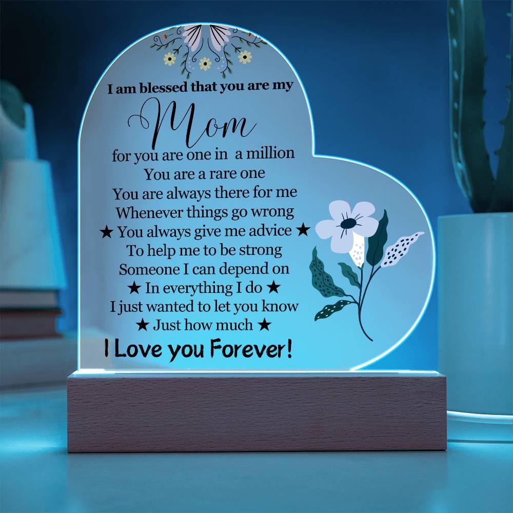Mom Floral Heart Acrylic Plaque – Gift for Mom – view 4