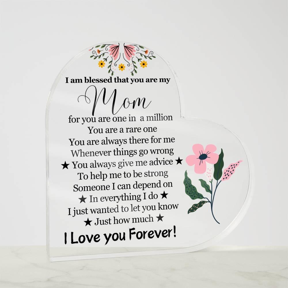 Mom Floral Heart Acrylic Plaque – Gift for Mom – view 6
