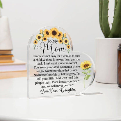 Personalized Mom Sunflower Heart Acrylic Plaque – Gift for Mom – view 9