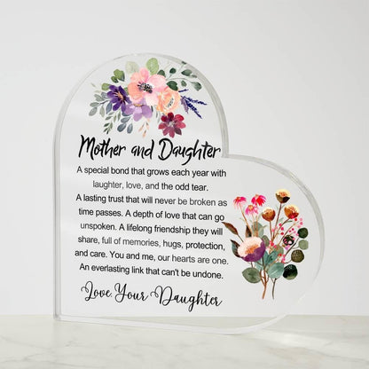 Mother Daughter Floral Heart Acrylic Plaque – Gift for Mom – view 8