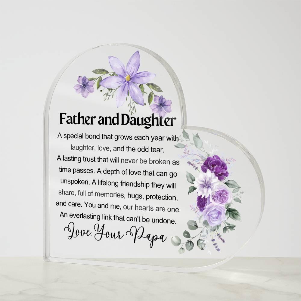 Father Daughter Heart Acrylic Plaque – Gift for Daughter From Dad – view 4