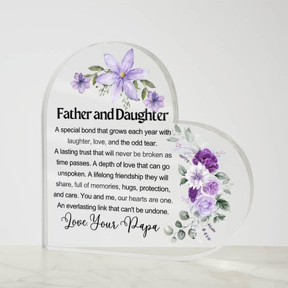 Father Daughter Heart Acrylic Plaque – Gift for Daughter From Dad – view 4