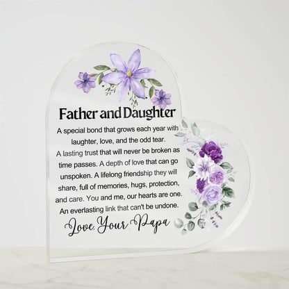 Father Daughter Heart Acrylic Plaque – Gift for Daughter From Dad – view 10