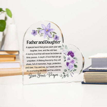 Father Daughter Heart Acrylic Plaque – Gift for Daughter From Dad – view 3