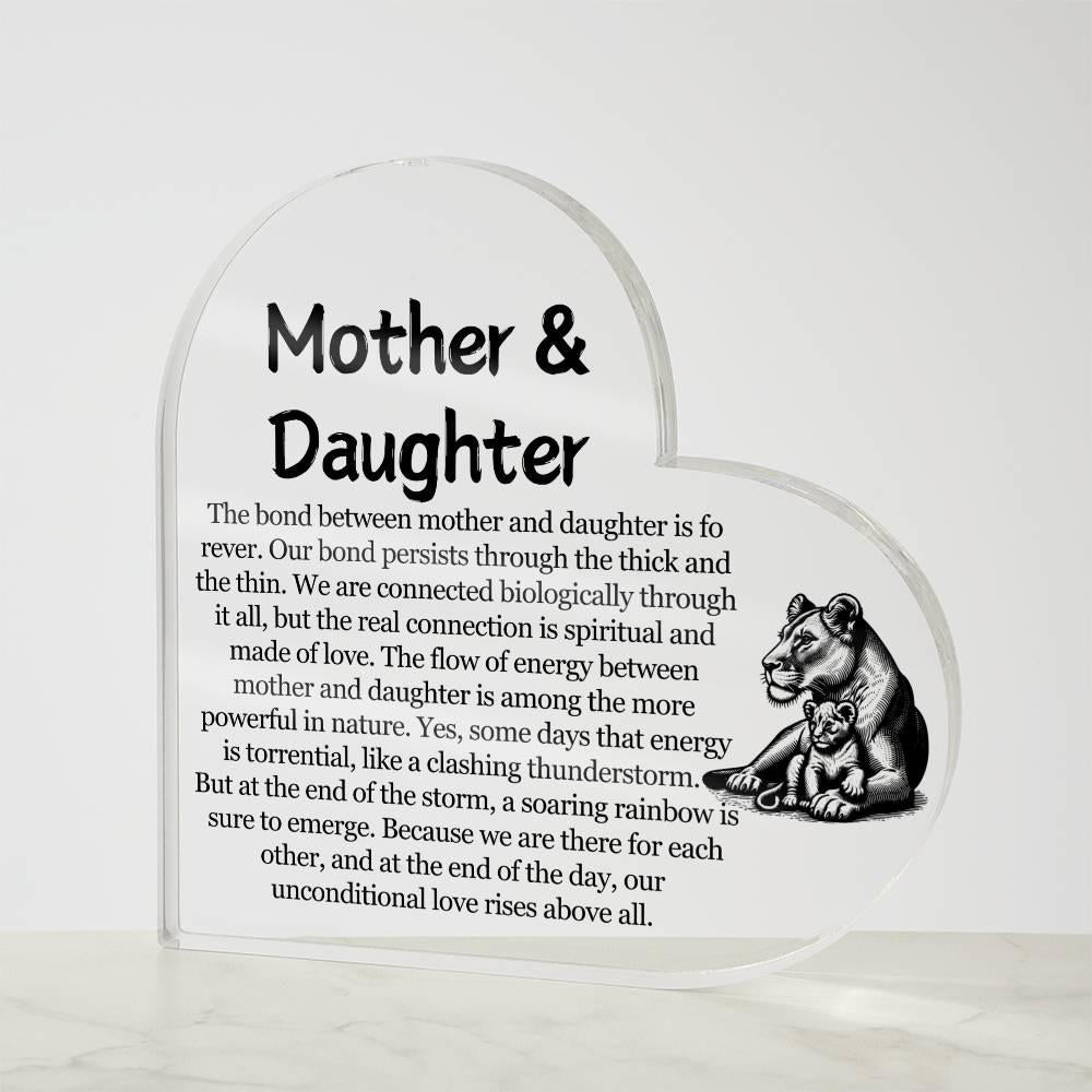 Mother & Daughter Heart Acrylic Plaque – Mother's Day Gift – view 5