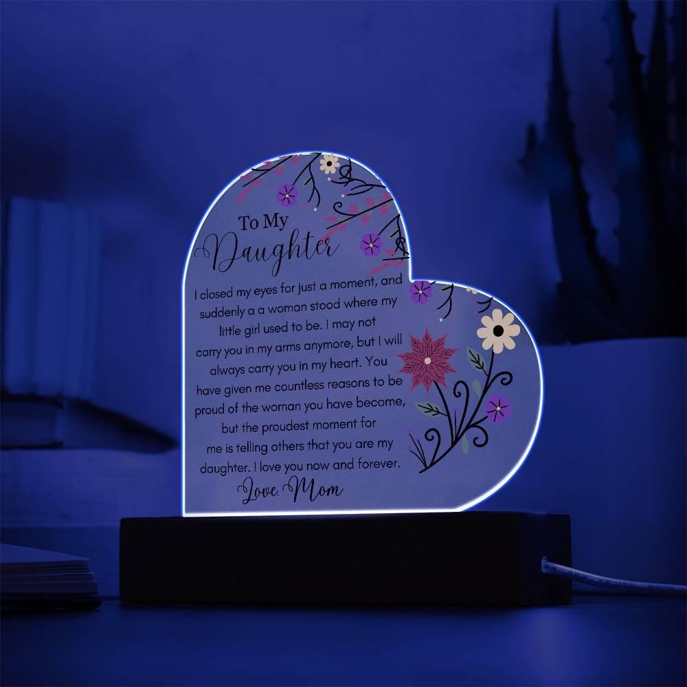 To My Daughter Personalized LED Acrylic Plaque – Gift from Dad – view 8