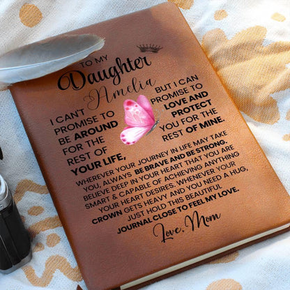 To My Daughter Butterfly Personalized Leather Journal – view 9