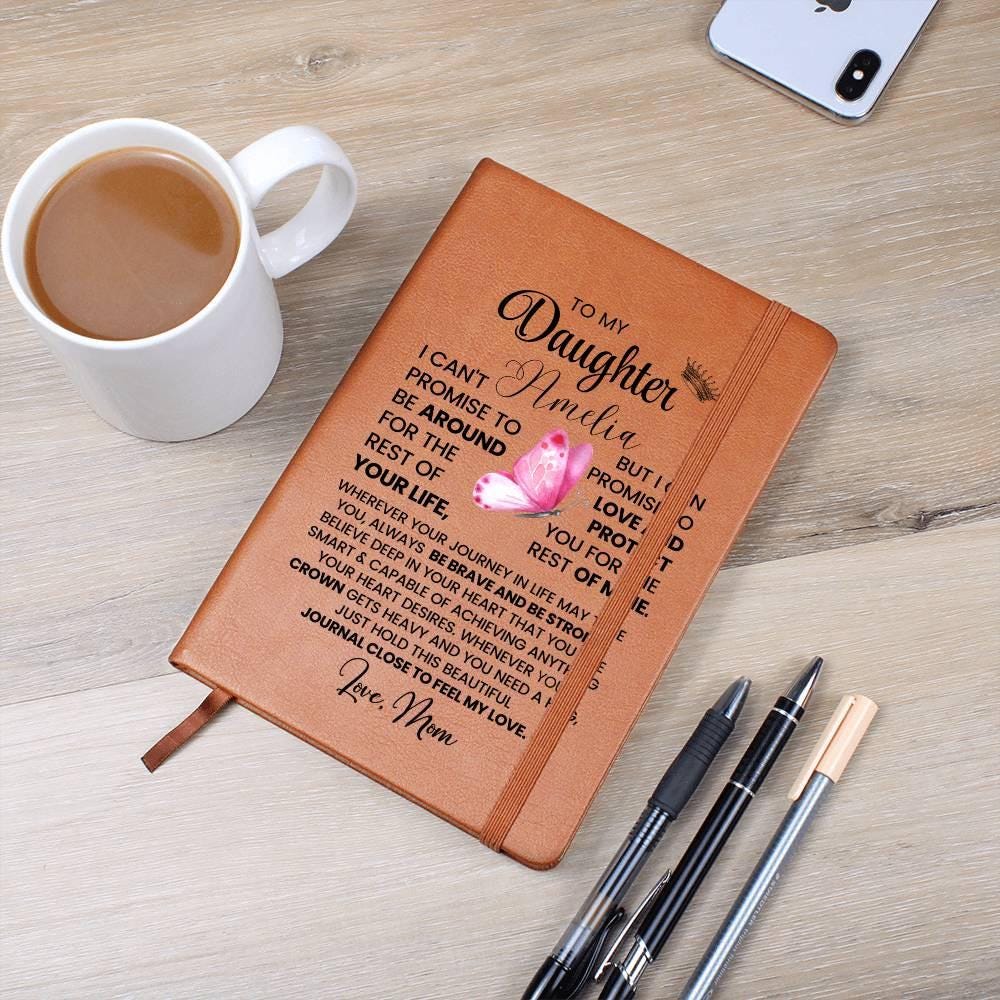 To My Daughter Butterfly Personalized Leather Journal – view 2