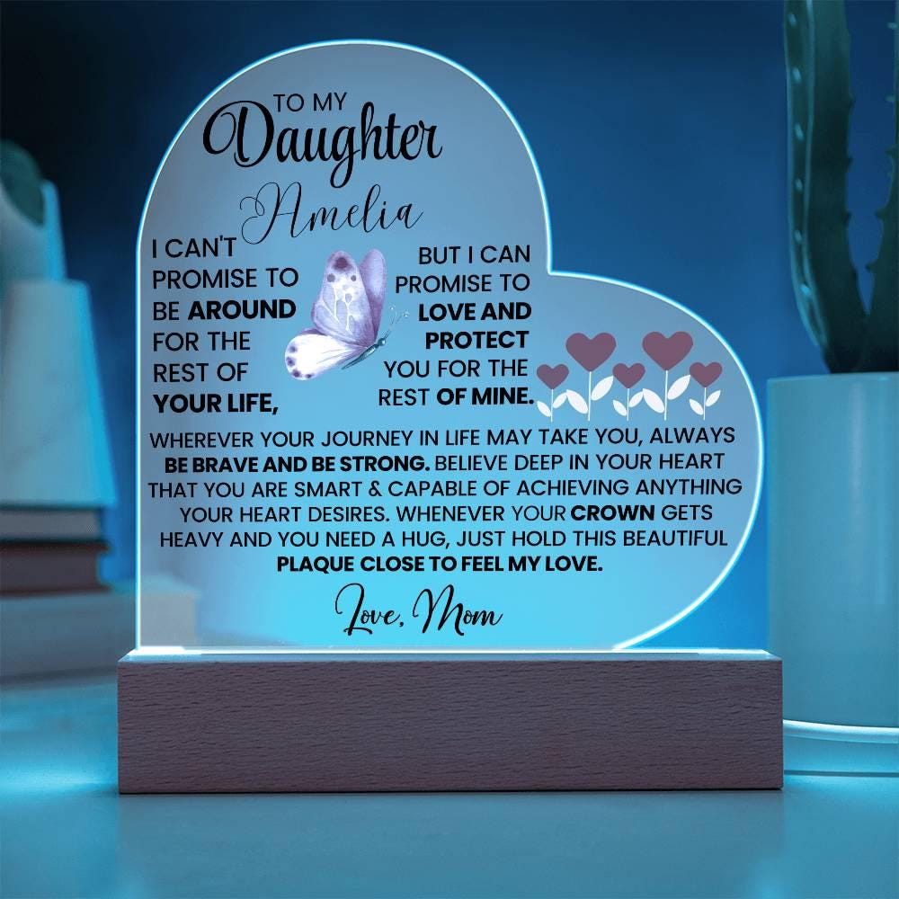 To My Daughter Butterfly Personalized Acrylic Plaque – Gift from Dad – view 2