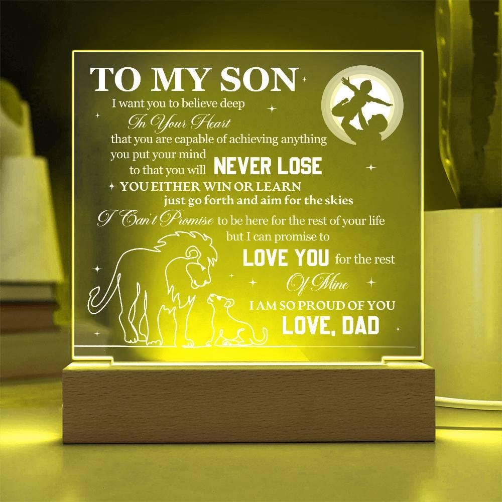 To My Son Acrylic Square Plaque – Personalized Son gift from Dad – view 10