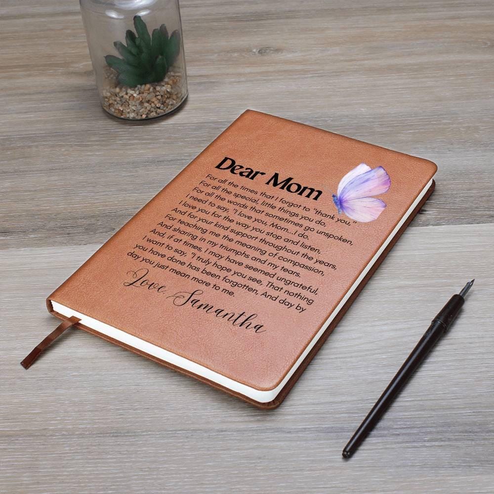 Dear Mom Personalized Leather Journal – Mother's Day Gifts – view 9