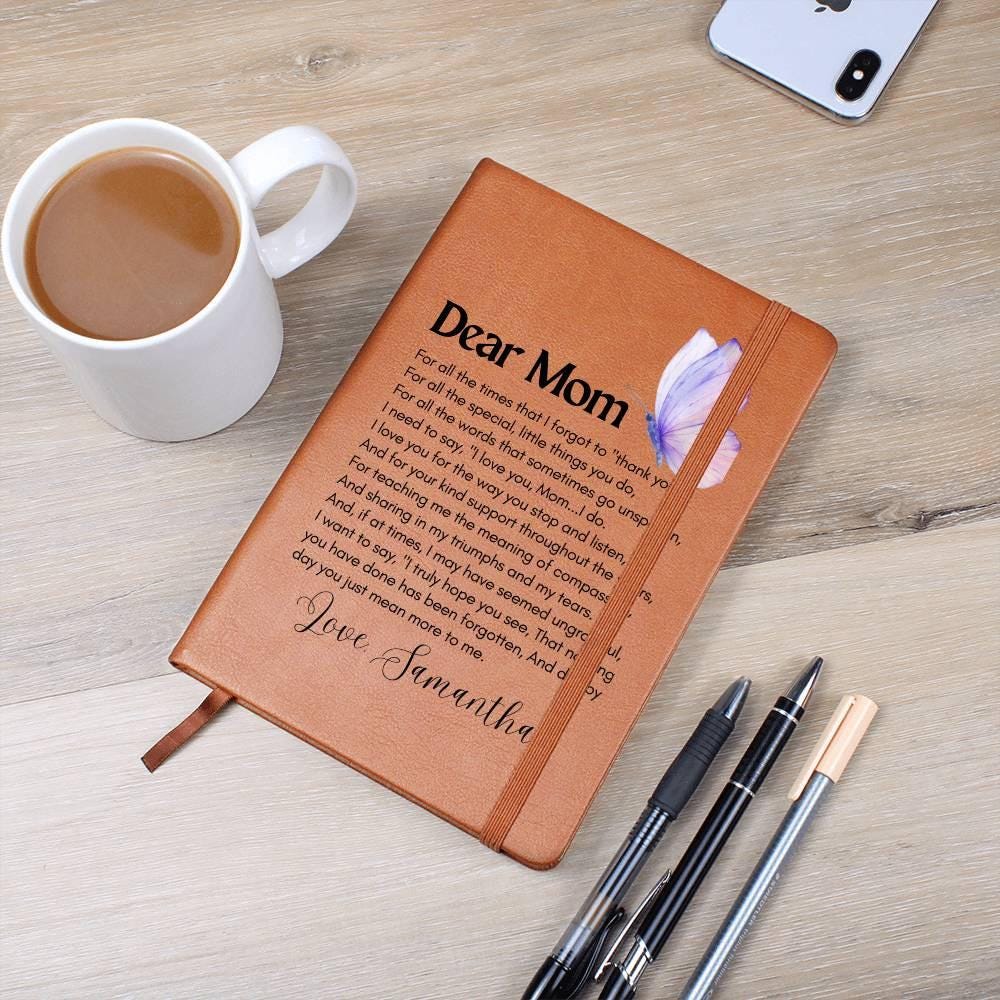Dear Mom Personalized Leather Journal – Mother's Day Gifts – view 2