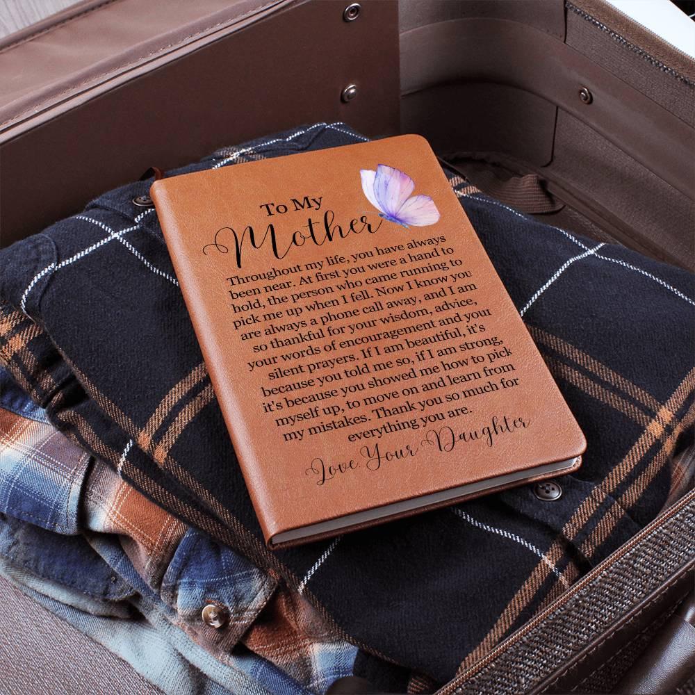 To My Mother Butterfly Personalized Leather Journal – Gift from Son – view 5
