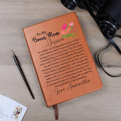 Personalized To My Bonus Mom Leather Journal – view 5
