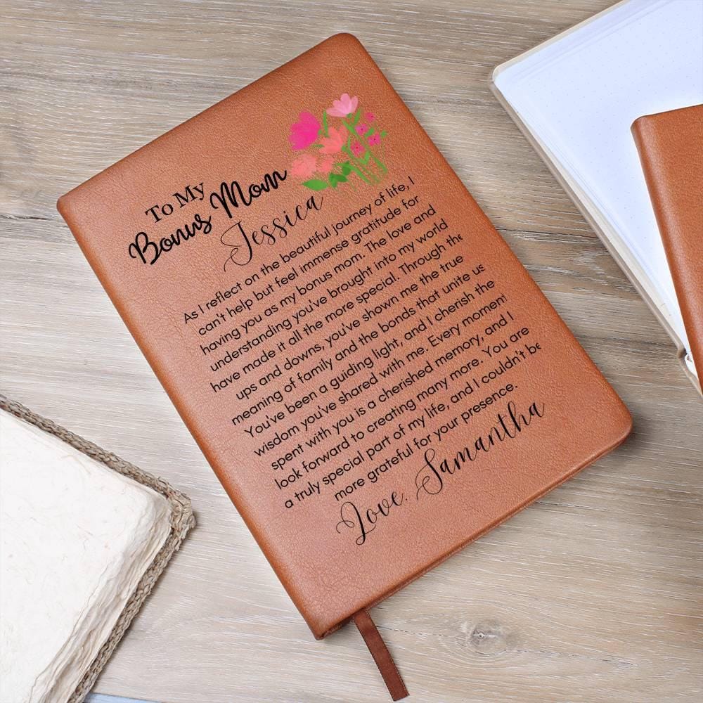 Personalized To My Bonus Mom Leather Journal – view 9