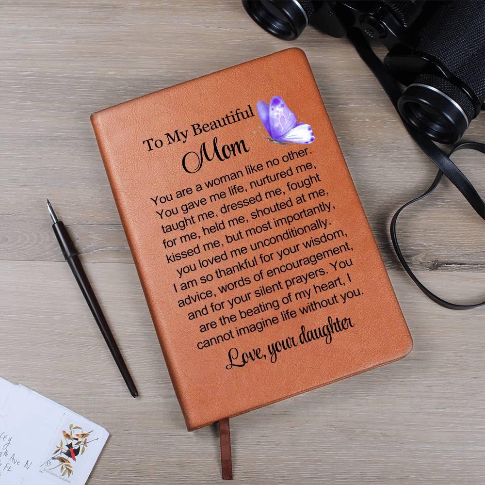 To My Mom Butterfly Personalized Leather Journal – Mother's Day Gifts – view 8