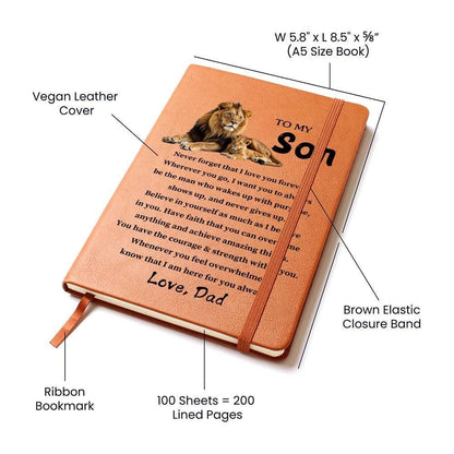 To My Son Personalized Journal Gift from Dad – Christmas Gift for Son – view 4