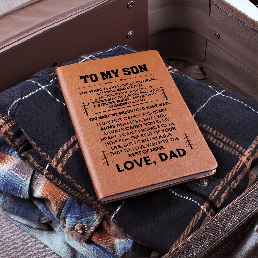 Son Personalized Leather Journal – Son Gifts from Mom – view 5