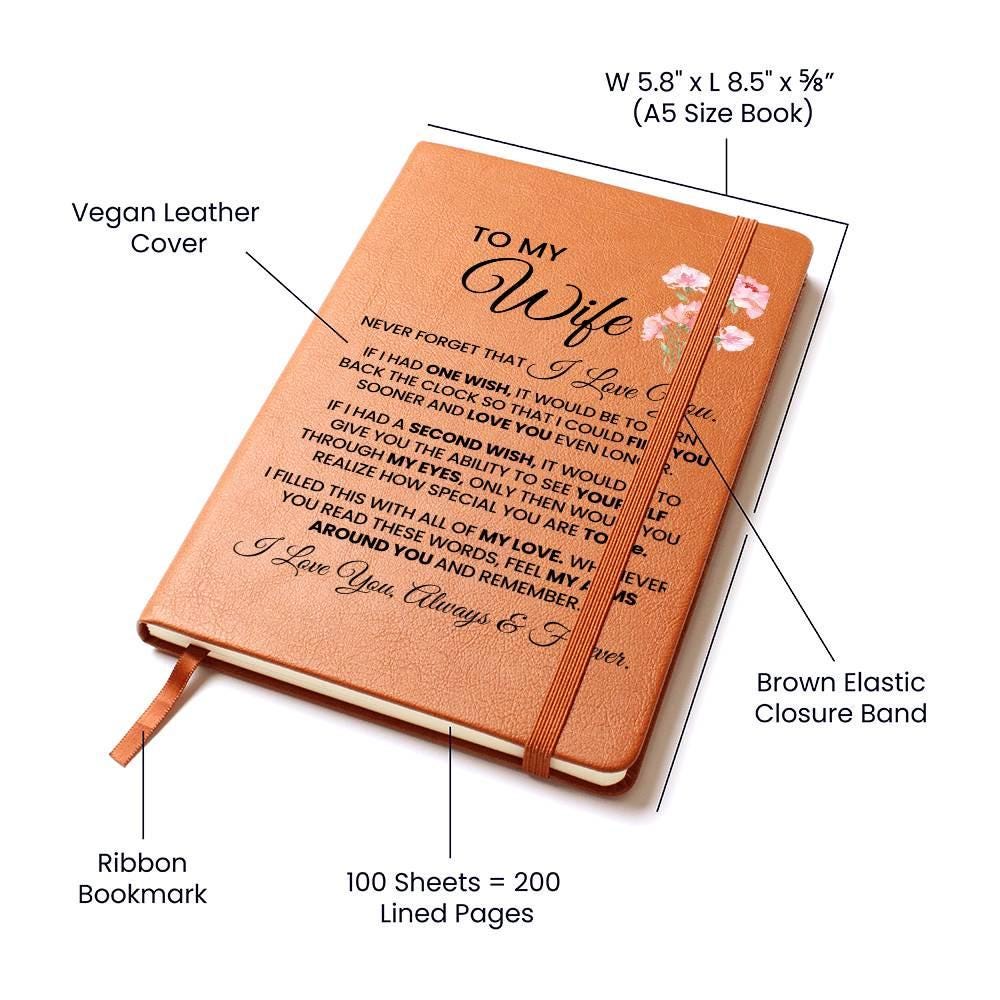 To My Wife Personalized Leather Journal – Wife Anniversary Gift – view 4