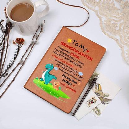 Cute Granddaughter Personalized Leather Journal Gift from Grandma – view 8