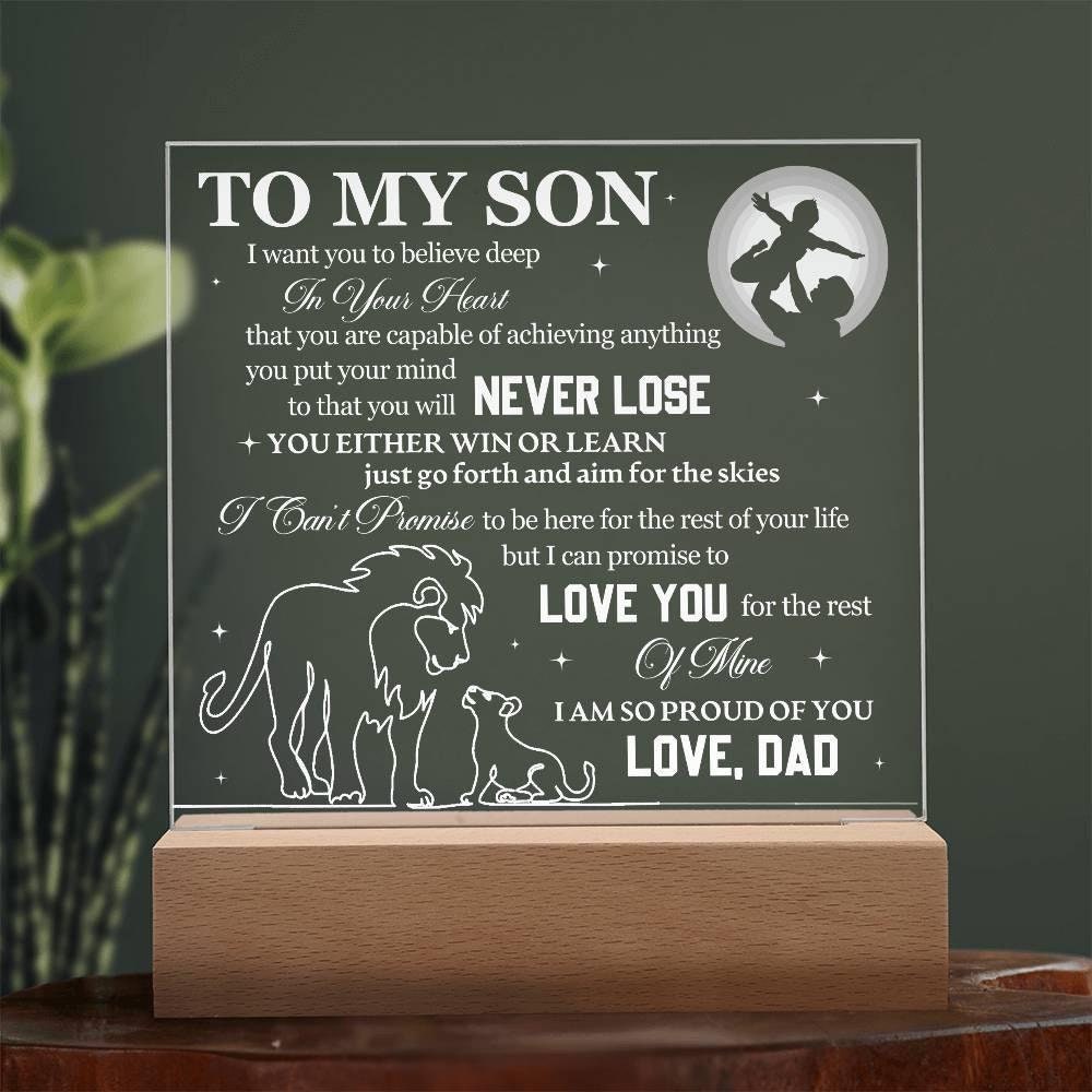 To My Son Acrylic Square Plaque – Personalized Son gift from Dad