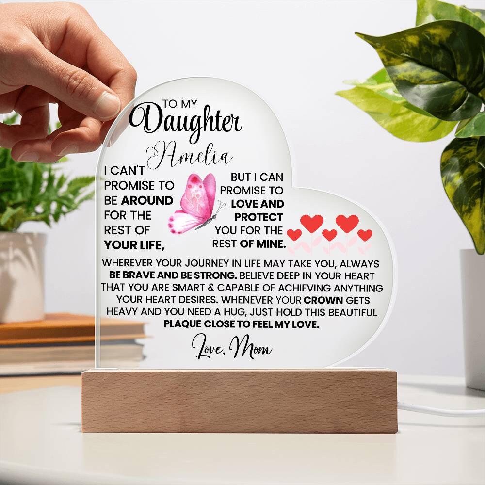 To My Daughter Butterfly Personalized Acrylic Plaque – Gift from Dad