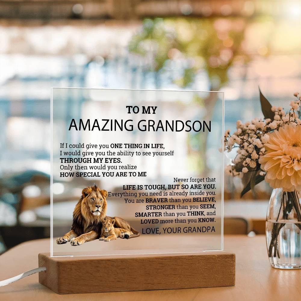 To My Grandson Personalized LED Acrylic Plaque – view 10