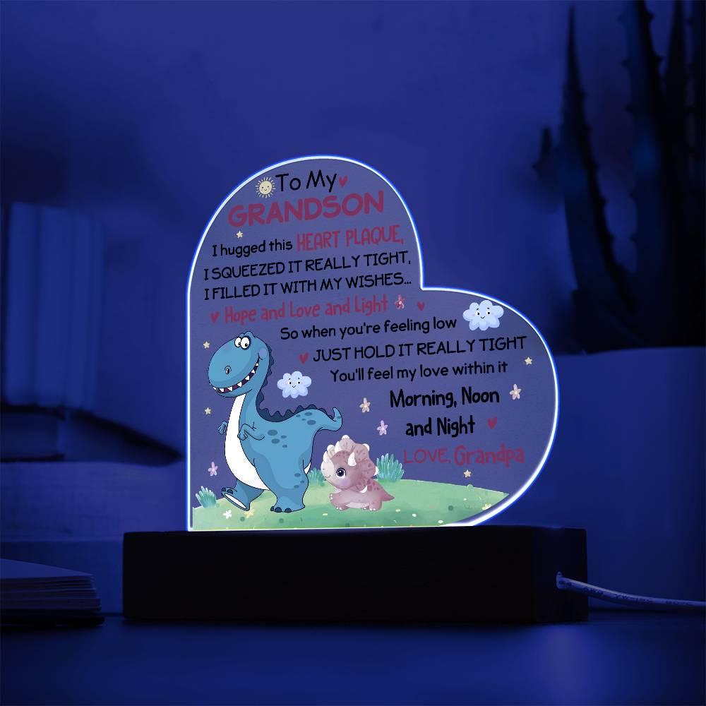 To My Grandson Personalized LED Acrylic Plaque – Gift From Grandpa – view 3