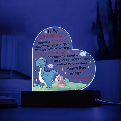 To My Grandson Personalized LED Acrylic Plaque – Gift From Grandpa – view 3